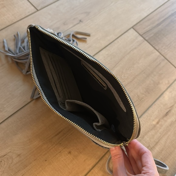 Street Level Gray Fringe Clutch - Picture 3 of 4